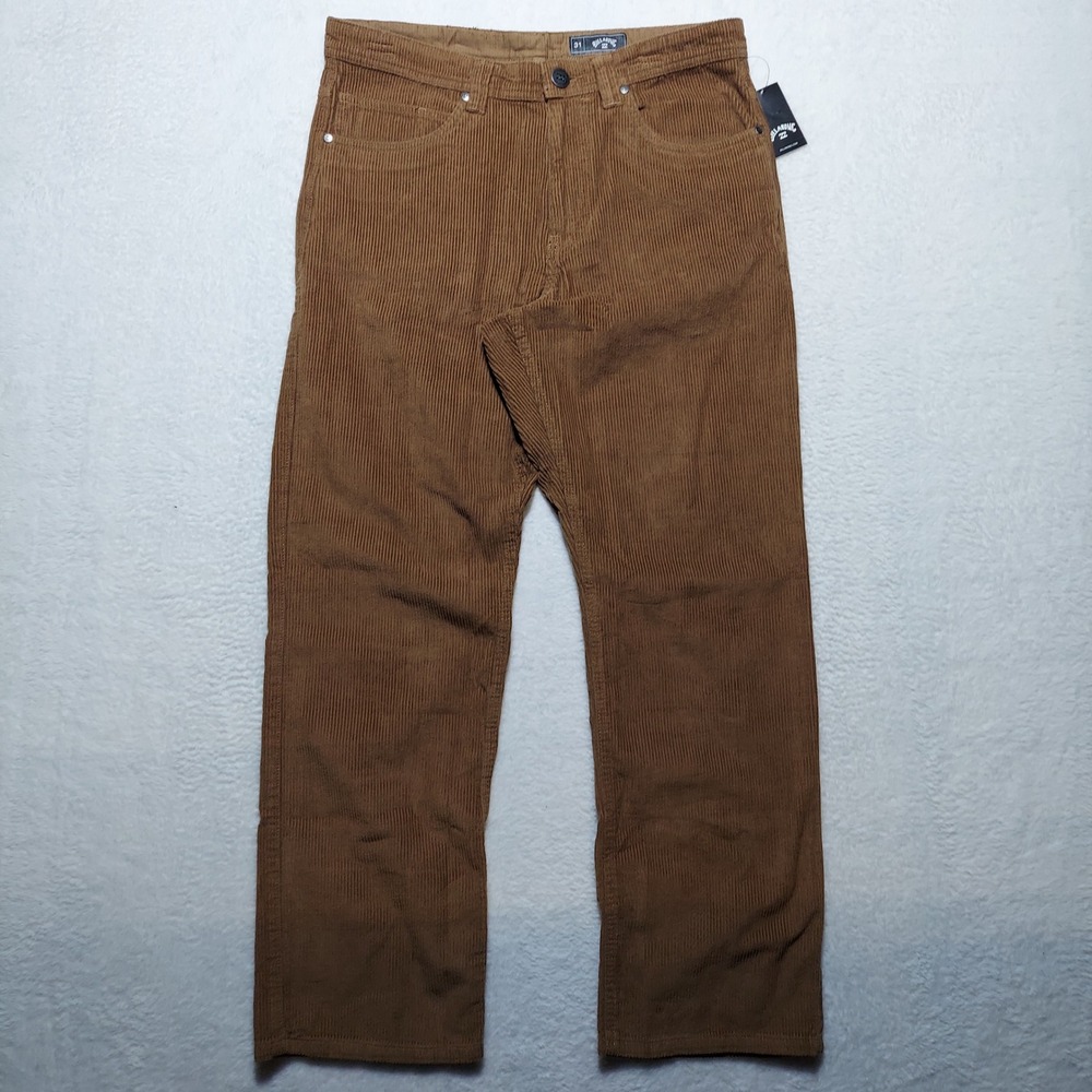 $ 80 Billabong The 55 Cord Pant Men's 31 Brown Corduroy Straight Leg 24A1102402